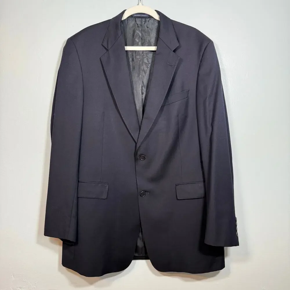 Loro Piana Wool Fabric Daniel Cremieux Navy Wool Blazer 42L Made in USA Union